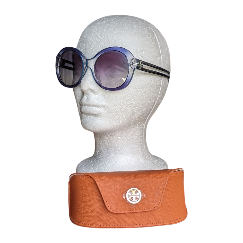 Tory Burch TY9053U Light Grey Dark Blue Gradient Sunglasses NEW w/ Case RARE